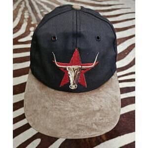 VINTAGE 90s | Marlboro Cigarettes Texas Longhorn SnapBack Hat Seude Brim
